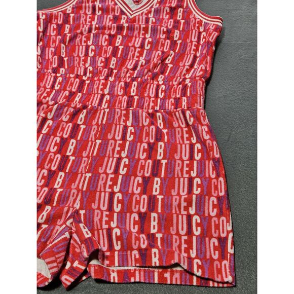 Juicy Couture Romper Womens Medium Pink Terry Cloth Logo Romper By Juicy Couture - Picture 2 of 9
